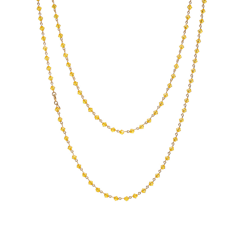 SPLENDORA | Collana in Cristalli Swarovski® color Topazio |  Argento 925 e oro Giallo