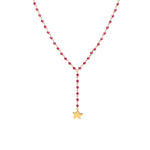 FORTUNA | Collana in Cristalli Swarovski® color Ruby | Argento 925 e oro Giallo