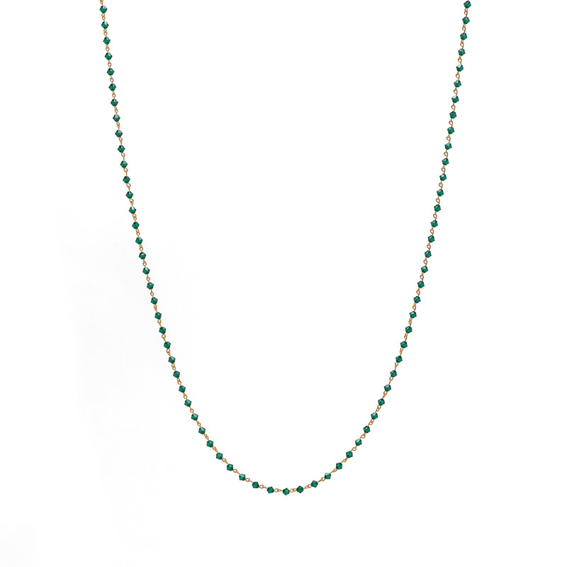 SPLENDORA | Collana in Cristalli Swarovski® color Emerald |  Argento 925 e oro Giallo