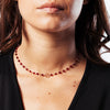 SPERANZA| Collana Girocollo in Cristalli Swarovski® color Siam | Argento 925 e Oro Rosa